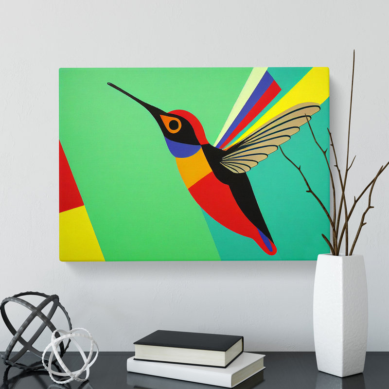 Terrific Abstract Hummingbird - Wrapped Canvas, 40cm H x 60cm W x 3cm D