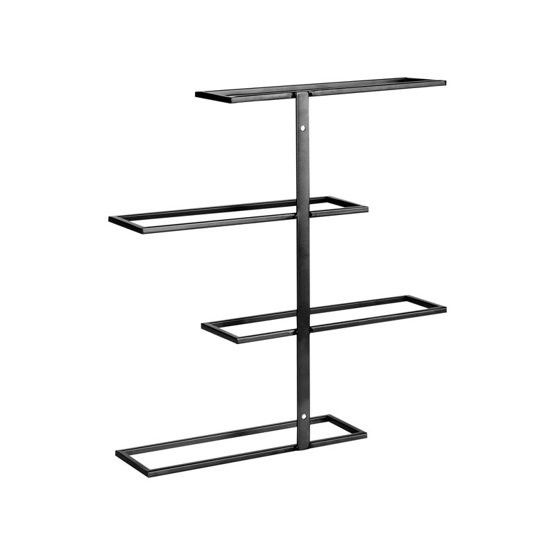 EINSTEINIUM 4 Bottle Wall Mounted Wine Bottle Rack Black