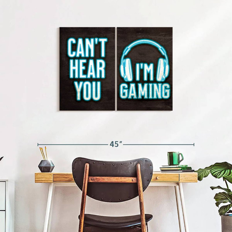 Impression sur toile multicolore Gamer, H 24 po x l 33 po x P 1,25 po