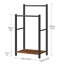 Porte-serviettes autoportant pour salle de bain, porte-couvertures à 2 niveaux, L 16,5 po x l 9,4 po x H 31,5 po, porte-couvertures, séchoir et présentoir avec tablette, brun rustique et noir