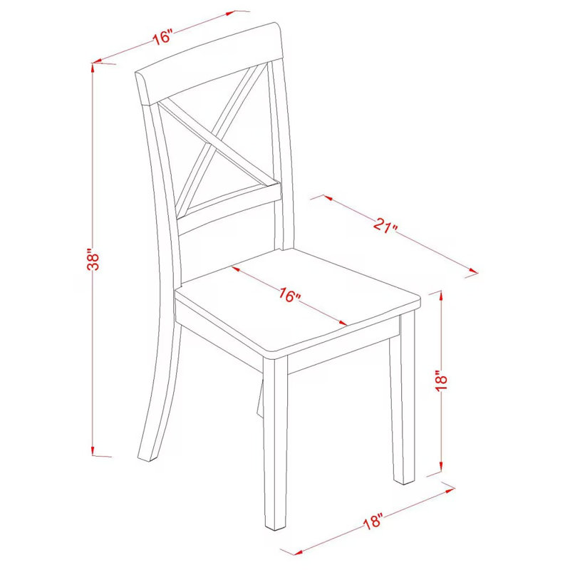 Ensemble de 2 chaises de salle à manger Boston - dossier en bois massif, noir, Noir