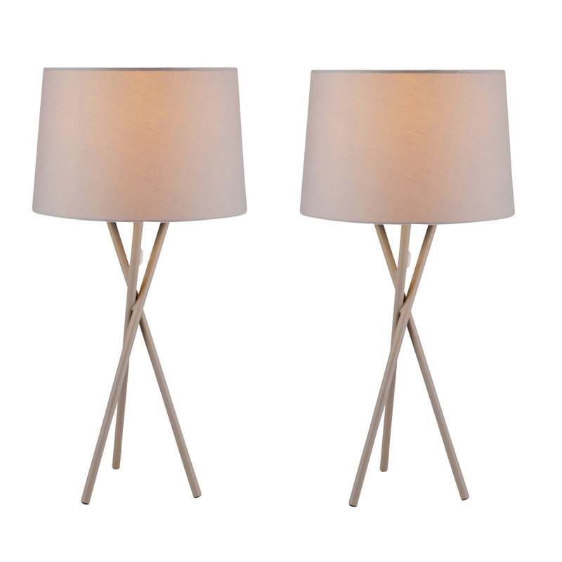 Castello Metal Tripod Lamp, Grey, Grey