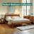 Callisto Queen Solid Wood Bed Frame with Headboard, 800 lb Capacity, Walnut-2118594611-2118594605