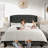Linen Fabric Upholstered Bed,Tufted Headboard Adjustable Height Bed Frame-296883934-296883935