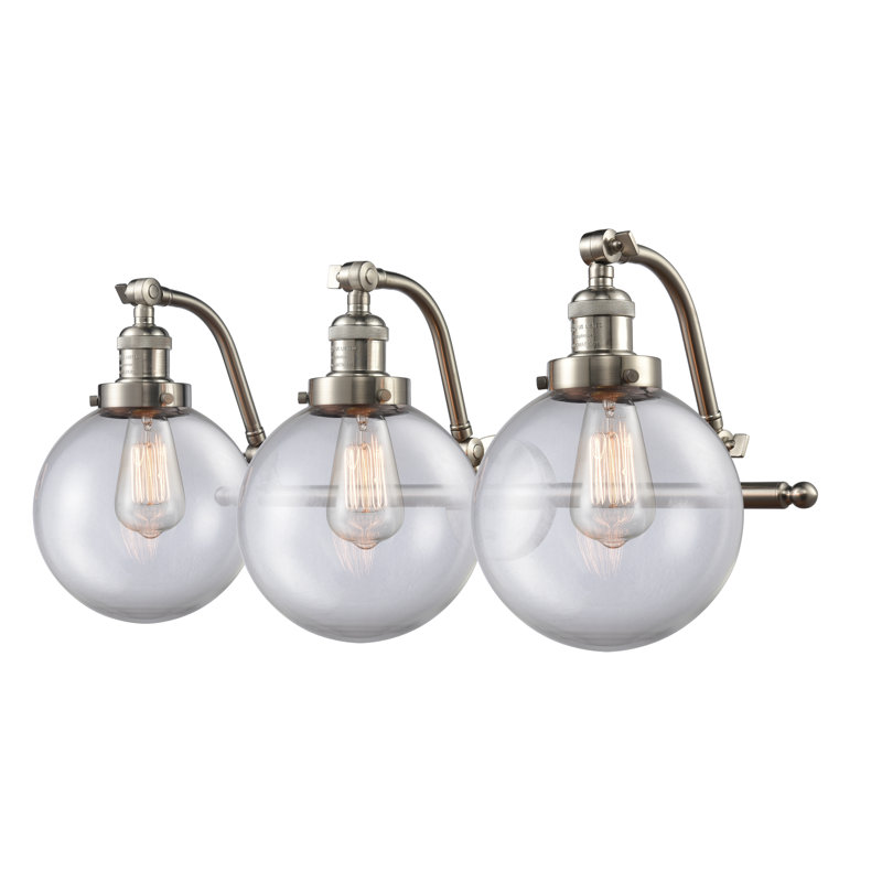 Éclairage de salle de bain à intensité variable 3 lumières Zarmayr, Ampoule DEL 6 watts Vinage, Transparent