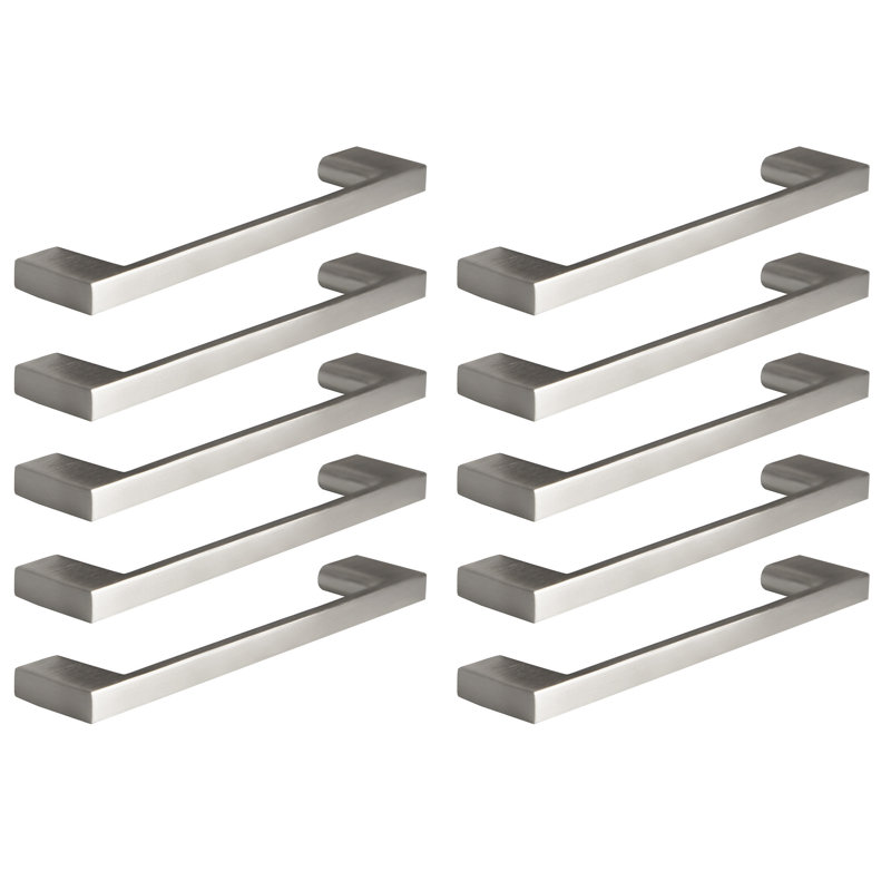 10-pack Caster Cabinet Pulls, 3-3/4 Inch (95.25mm) Center To Center Drawer Pulls, Satin Nickle Cabinet Handles