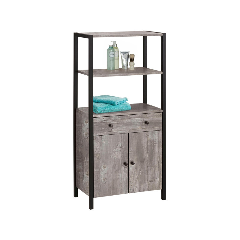 Blake 125cm H x 60cm W Standard Bookcase, Concrete