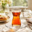 Set of 6 130ml Glass Tea Cup & Saucer Stackable Gift Boxed
