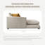Canapé modulaire minimaliste beige 141,73 po avec méridienne gauche-1818367705-1818367701-1818367700