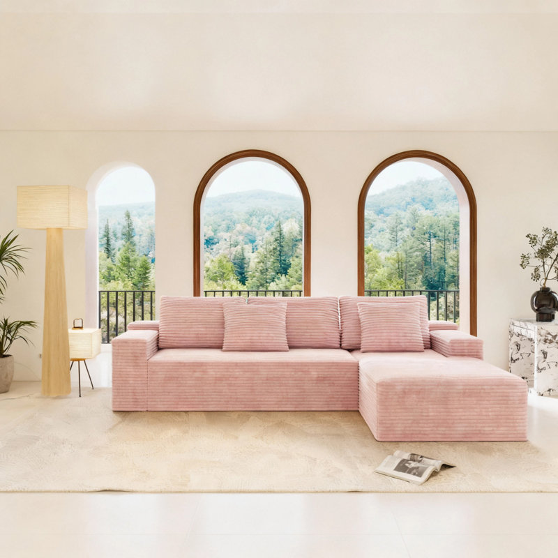 Canapé modulaire 104,3 x 68,9 po, Rose