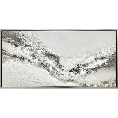 Snowy Drift Framed Canvas Wall Art - 60" x 30" - Silver Frame