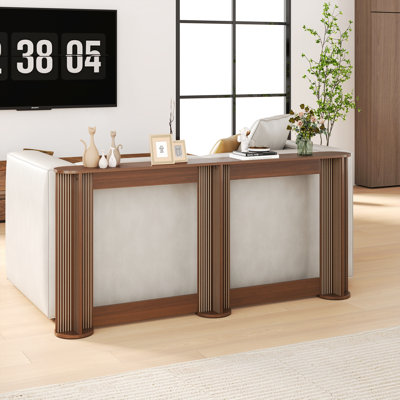Console étroite 71 pouces derrière le canapé, table d'entrée cannelée mince, canapé long et mince