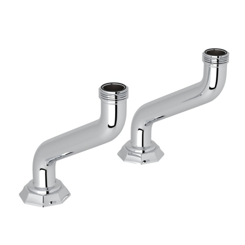 Deco™ Extended Deck Pillar Unions, Polished Chrome