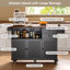 Îlot de cuisine roulant avec table rabattable et roues verrouillables, tiroirs et armoire de rangement combinés, centre peu encombrant pour les petites cuisines, design minimaliste