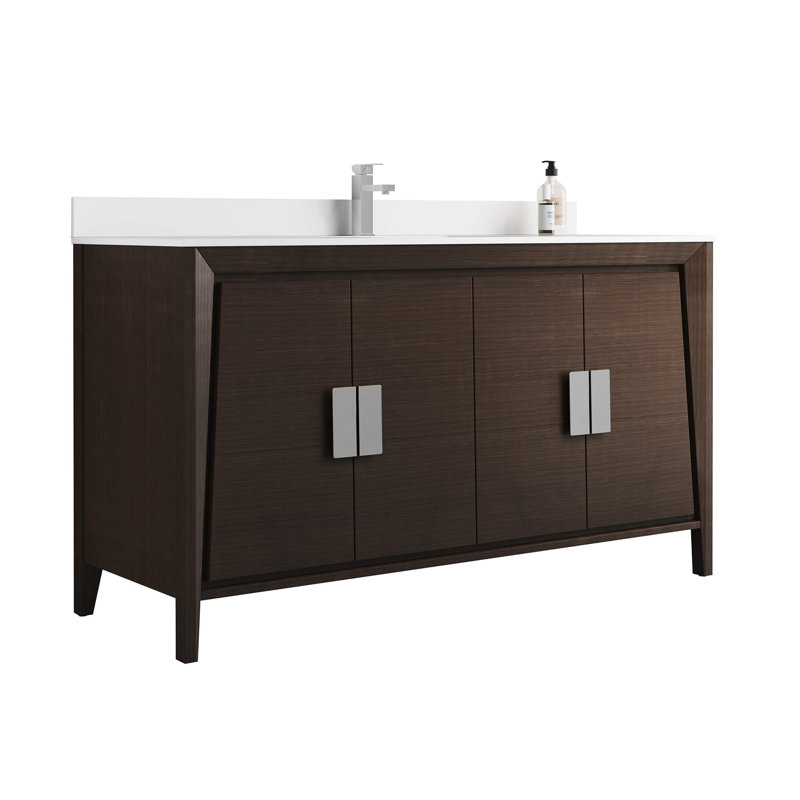 Ensemble de meuble-lavabo simple 59 po Heyer, Vague ébène