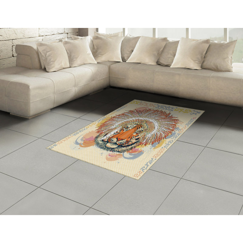 Tapis décoratif Tribal, Rectangle— 4 pi x 5 pi 8 po