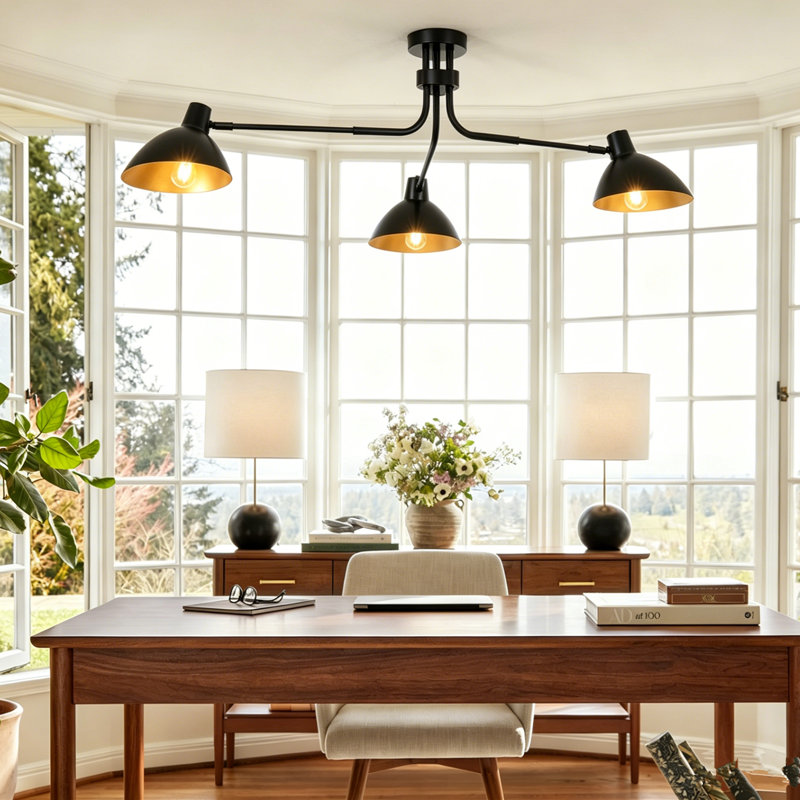 3-Light Semi Flush Mount Ceiling Light