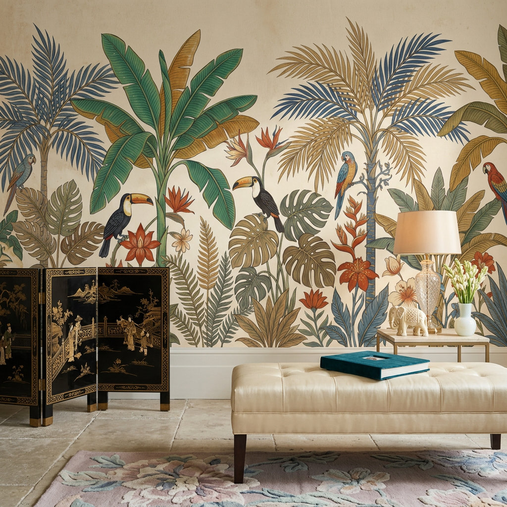 Bay Isle Home™ Tropical Birds Wallpaper Exotic Toucans Parrot Wall ...
