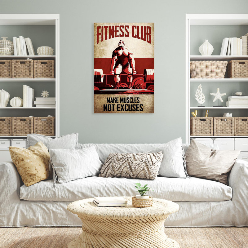 Fitness club sur toile, impression, H 36 po x l 24 po x P 1,25 po