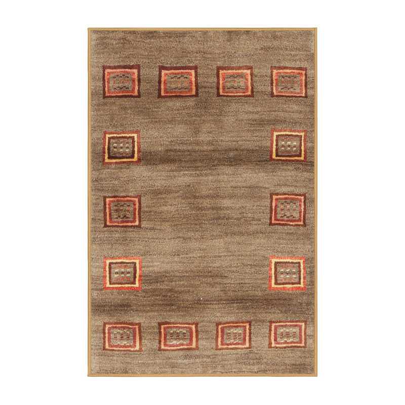Tapis brun contemporain, Rectangle 3 pi x 5 pi
