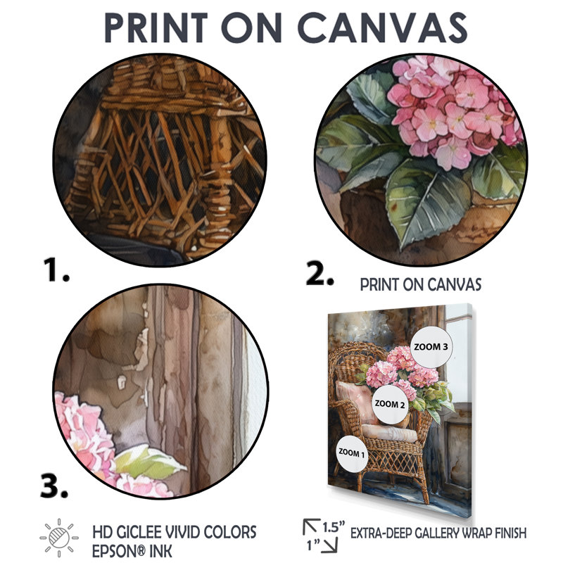 Leaston - reproduction d'art sur toile florale, H 40 po x l 30 po, Reproduction encadrée sans passe-partout, Blanc