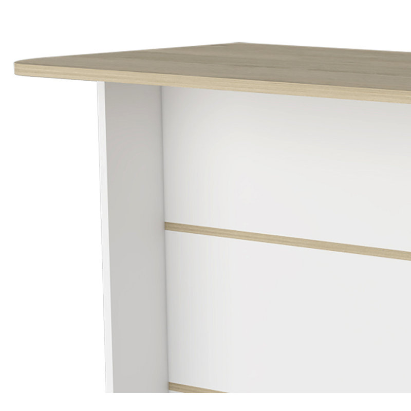 White And Light Pine 3-Tier Shelf Kitchen Island
