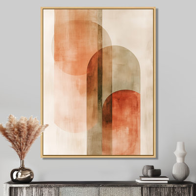 Toile neutre chaleureuse, art mural abstrait terre cuite, Kawah