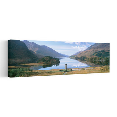 Scotland, Highlands, Loch Shiel Glenfinnan Monument, Reflection Of Cloud In The Lake Tranquil Abstract Contemporary Landscape Nature Wall Art