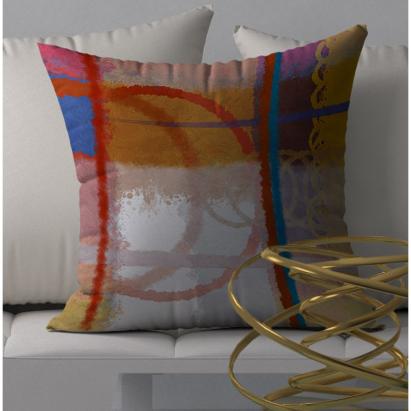 Abstract Reversible Throw Pillow, 20" x 20"