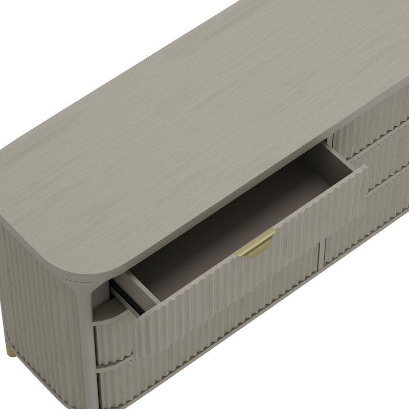 Commode double 6 tiroirs Parkwood, Gris