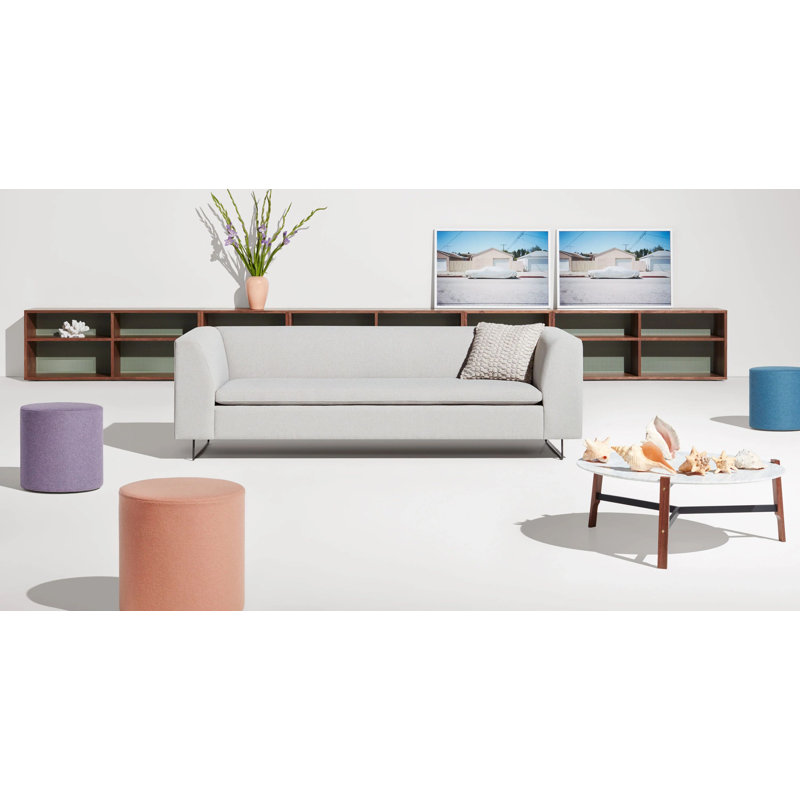 Bumper Cylinder Pouf, Vesper Light Gray