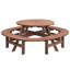 Table de pique-nique d'extérieur ronde en bois pour 10 à 12 personnes
