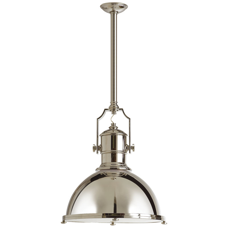 Chapman & Myers Country Industrial Large Pendant, Polished Nickel