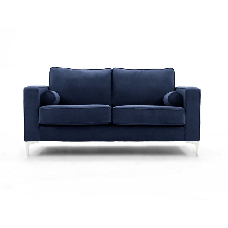Georgio 2 Seater Velvet Sofa, 2, Navy
