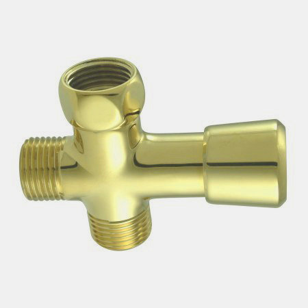 Shower Diverter, Polished Brass