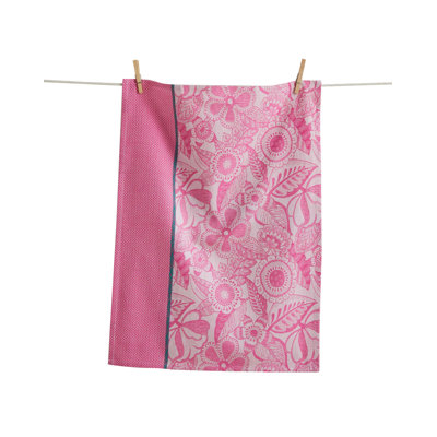 Jacqura Elodie Jacquard Tea Towel  Pink Kitchen Towels, Everyday Dish Towels, Machine Wash & Dry.