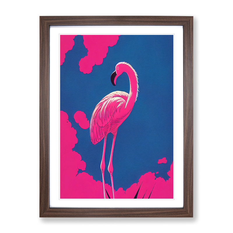 XV1022-3760X Resting Flamingo - Print, Walnut Framed, 66cm H x 48cm W