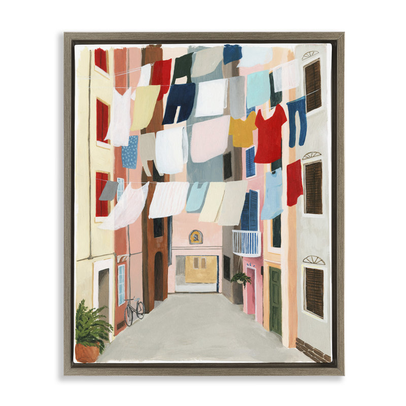 Blanchisserie corde à linge entre les appartements, Cadre flottant orme Montalcino, H 21 po x l 17 po