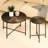 2 Table Collection - Dark Walnut, Waterproof , , Metal Legs Distressed Cylindrical Design Coffee And End Walnut Color, & Stable-768017597