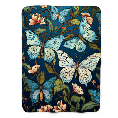 Detailed Butterfly - 1 Piece Premium Sherpa Blanket