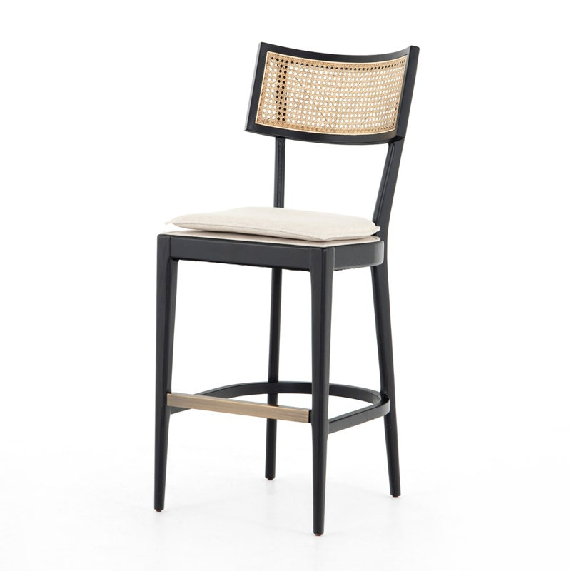 Britt Counter & Bar Stool, Cream, Counter Stool (26" Seat Height), Black