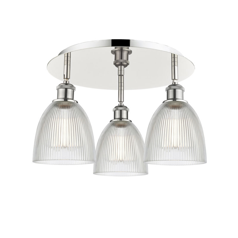 Plafonnier encastré en verre Berush, Transparent, Nickel poli