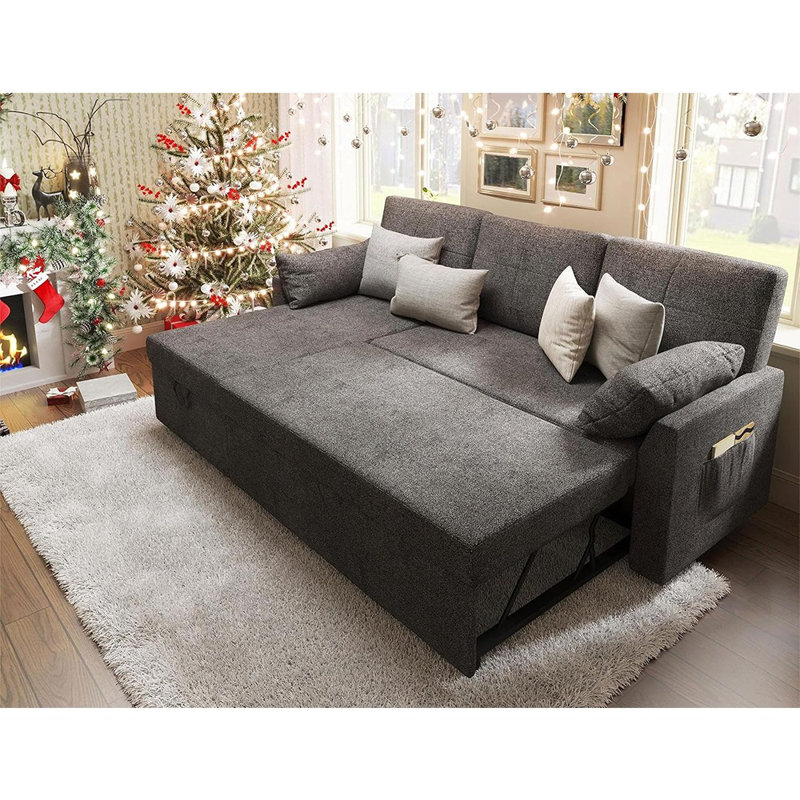 Sleeper Sofa, Sofa Bed- 2 In 1 Pull Out Couch Bed With Storage Chaise, Sleeper Couch