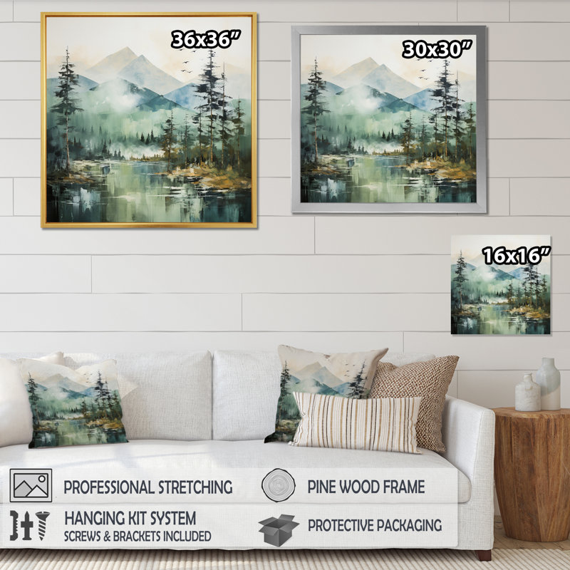 «Bold Landscape Canada Emerald Wilderness I», reproduction, H 30 po x l 30 po x P 1 po, Cadre flottant noir