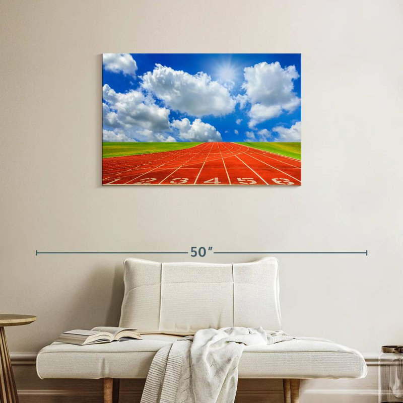 Cloudscape Over Running Track, 24" H x 36" W