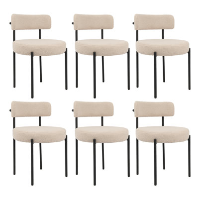 Zarrin Upholstered Metal Frame Side Dining Chair Set