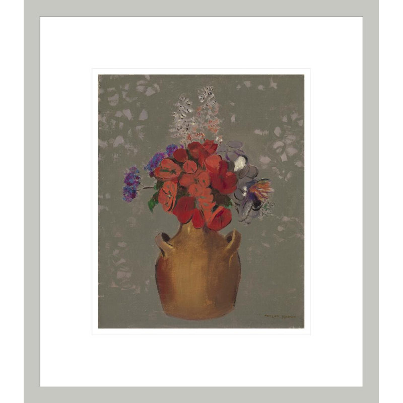«Vase of Flowers» par Odilon Redon, impression giclée sur cadre, H 15,6 po x l 13,75 po