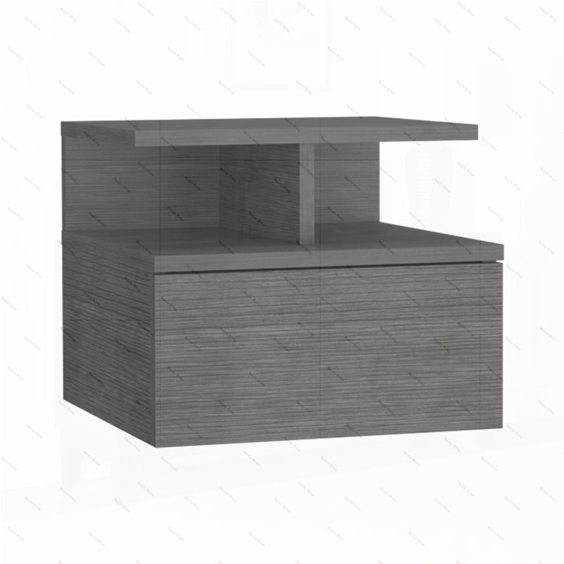 Adele Floating Nightstand with Drawer and Open Storage Shelves