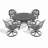 5-Piece All-Weather Cast Aluminum Dining Set, Include 4 Swivel Chairs And 47.24" Round Table With Frame-371247526