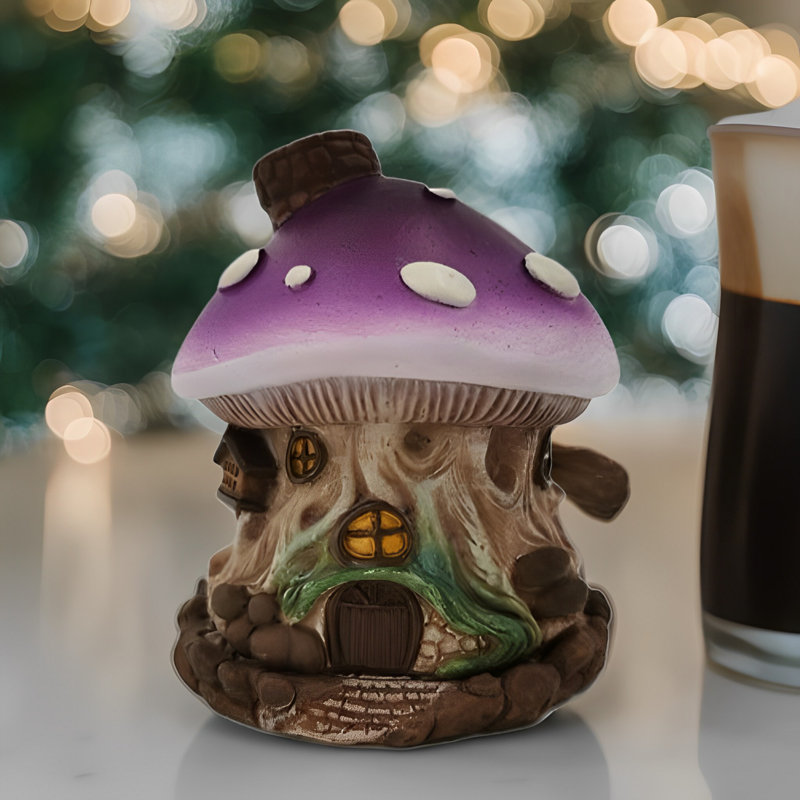 3.5"H Purple Mushroom Incense Cone Burner